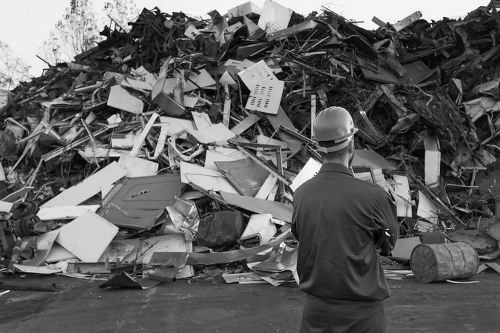 Office clearance team organizing workspace in Virginia Water