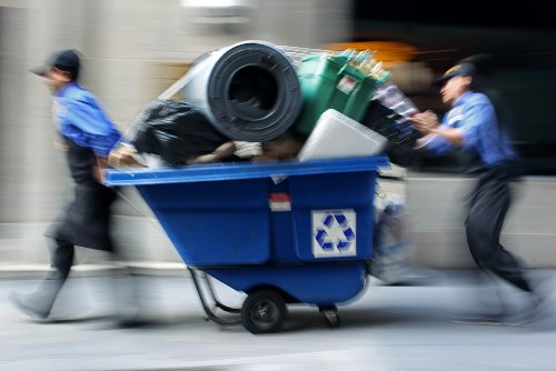 Inspection of commercial recycling containers by staff